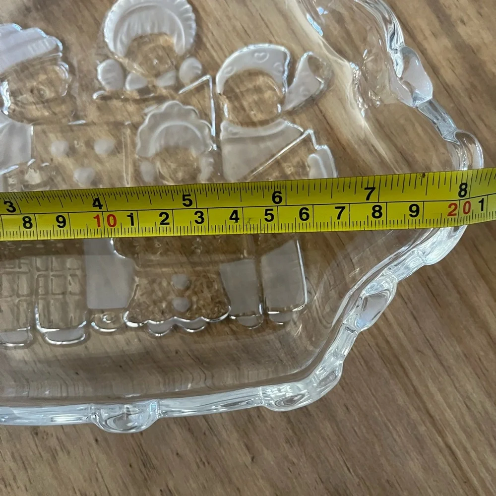 Vintage Mikasa Carolers Candy‎ Dish/ Nuts Frosted Glass (8in by 6in)